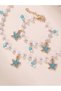 Girls Blue Starfish Charm Pearl Necklace and Bracelet Set - 2