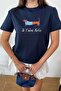 Women's crew neck dog print t-shirt navy blue - 26y 2222 - 2