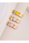 Girls Set of 3 - Heart Enamel Rings
