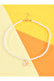 Girls White Flower Pendant Pearl Beaded Necklace