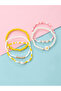 Pack of 5 - Multi-Color Beaded Bracelets with Flower and Pearl Charms - 2