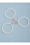 Pack of 3 - Girls Pearl Beaded Bracelets with Butterfly Charm - 3
