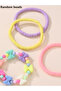 Pack of 4 - Girls Multi-Color Bow Charm Beaded Bracelets - 3