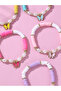 Pack of 5 - Girls Multi-Color Butterfly and Pearl Bracelets - 2