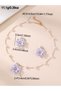 Girls Purple Flower Charm Pearl Necklace and Earring Set - 4