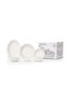 Juna 32 Piece New Bone China Dinner Set For 6 Persons – White Embossed Geometric Tableware - 7