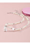 Girls Multi-Color Bear and Hear Charms Pearl Beaded Necklace - 3