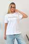 Women's Crew Neck Aruoar Printed T-Shirt White - 26Y 3333