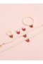 Girls Multi-Color Sequin Butterfly Charm Pearl Nacklace, Bracelet, Ring and Earrings Set - 4