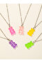 Pack of 5 - Girls Multi-Color Gummy Bear Pendant Necklaces - 2