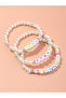 Pack of 3 - Multi-Color Pearl and Letter Bead Bracelets - 2