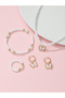 Girls White Butterfly Charm Beaded Necklace, Bracelet, Ring and Earrings Set - 2
