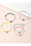 Pack of 6 - Girls Multi-Color Butterfly and Pearl Bracelets - 3