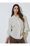 Multi-Color Striped Long Sleeve Blouse with Tie-Neck Detail