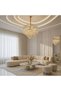 Adira 26 Lights Crystal Chandelier 100cm-Gold, Living Room Chandeliers, L 100 x W 100 x H 186 cm - 4