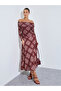 Burgundy Checked Off-Shoulder Long Sleeve Knit Top - 2