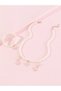 Girls Light Pink Butterfly Charm Pearl Necklace, Bracelet and Earrings Set - 2