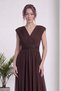 Women's Double-Breasted Collar Pleated Padded Waist-Sitting Long Evening Dress Lilac, Brown - 6