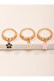 Girls Set of 3 - Flower Charm Rings - 2