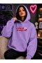 Women's a Little Bit Dramatic Cherry Printed Hooded Kangaroo Pocket Cotton Casual Sweatshirt