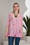 Bird Flower Printed Viscose Fabric Loose Women's Blouse - 7
