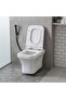 Luxe Square Wall Hung WC - White - 545x365x370 Mm, Ceramic, L 54.5 x W 36.5 x H 37 cm
