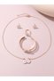 Girls White Flower Charm Necklace, Bracelet, Ring and Earrings Set