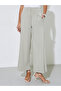 Beige Wide Leg Ankle Length Pants with Pleats