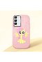 Samsung Galaxy S22 Compatible Shock Absorbing Camera Protected Pink Silicone Case Fluttershy