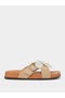 Beige Butterfly Detail Comfort Sandals
