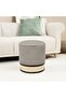 Foxtrot Round Ottoman - Light Grey - With 2 Year , Wood, L 36 x W 36 x H 38 cm, Ottomans