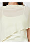 Beige Cape Sleeve Midi Dress - 4