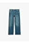 Distressed Pocketed Straight Leg Regular Waist Denim Trousers - Straight Fit Jeans - 5