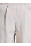 Teen Boys Beige Solid Front Pleated Pants - 3