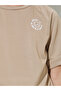 Girls Beige Raglan Sleeves Printed T-Shirt and Shorts Set - 4