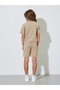 Girls Beige Raglan Sleeves Printed T-Shirt and Shorts Set - 6