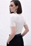 Rose Buttoned Short Sleeve Knitwear Blouse Ecru - 4