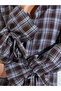 Burgundy Checked Tie-Up Cuffed Sleeves Shirt - 4