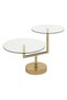 V2 Kadita End Table - Satin Brass / Clear Glass, Glass, Steel, L 85 x W 55 x H 56 cm, End Tables - 2