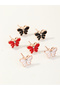 Girls Set of 3 - Butterfly Stud Earrings - 2