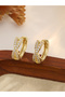 Embellished Huggie Earrings - 5