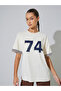Beige Graphic Print Oversized T-Shirt - 3