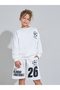 Teen Boys Off White Graphic Print Long Sleeves Sweatshirt and Shorts Set - 7