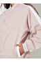 Pink Striped Regular Fit Baseball Jacket - 4