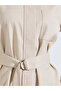 Beige Belted Shirt and Wide Leg Pants Co-ords - 3