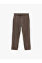 Regular Fit Cotton Chino Muslin Trousers with Belted Laces, Buttons and Pockets - 5