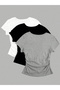 Pack of 3 - Notch Neck Short Sleeve T-Shirt with Ruched Sides - 5