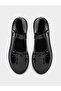 Black Patent Mary Jane Flats with Bow Detail - 5