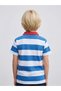 Boys Multi-Color Striped Contrast Collar Polo T-Shirt By Juniorloom - 3
