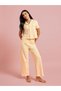 Yellow Checked Pocket Detail Shirt and Straight Pants Pyjama Set - 2